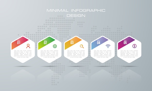 Infographic template with 5  options,  infographics design vector can be used for workflow layout,  - Vector