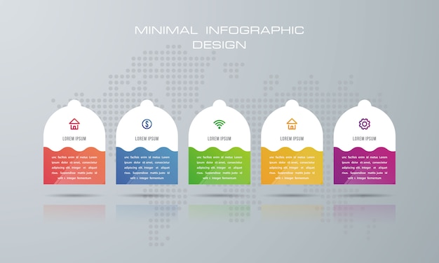 Infographic template with 5 options