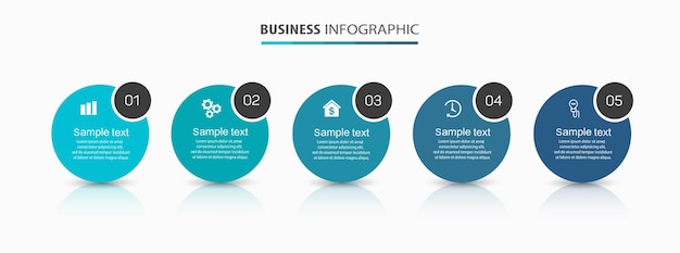 Infographic template with 5 options