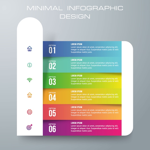 Infographic template with 6  options 