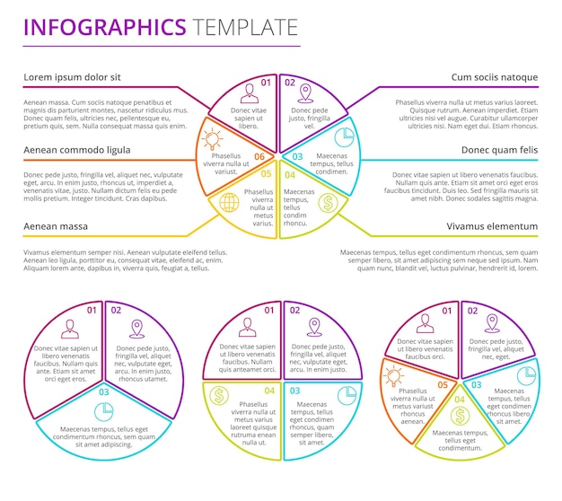 Infographic template with bright colors on a white background in modern flat business style