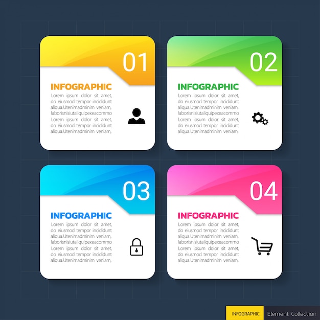 Infographic template with colorful shapes