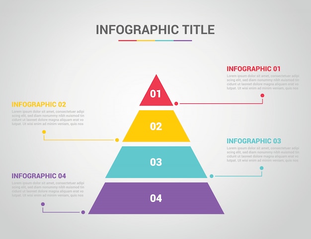 Infographic template with pyramid style with free space text