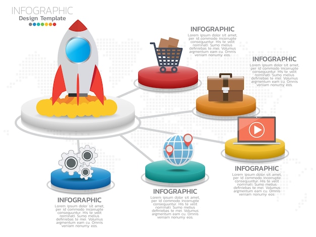 Infographic template with steps or options.