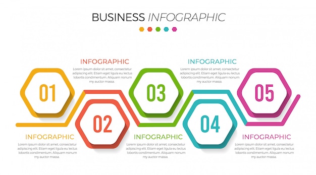 Infographic template with steps