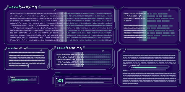 Infographic text vector elements for scifi interface