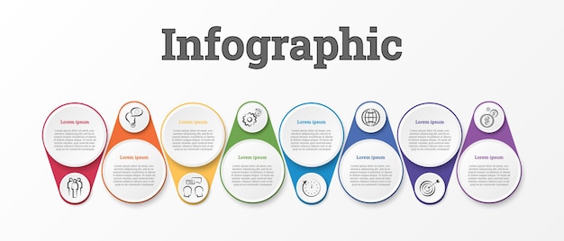 Infographic that provides a detailed report of the business divided into 8 topics