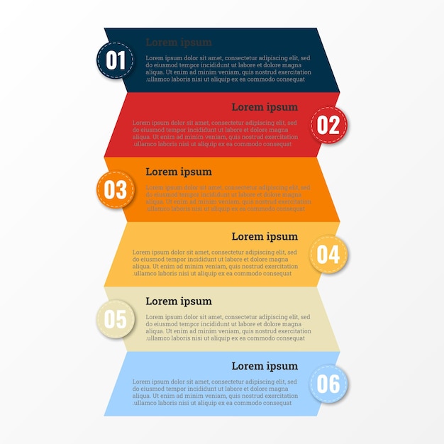 Infographic that reports about the workflow in each step with a total of 6 topics