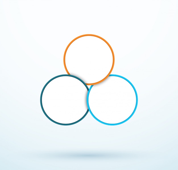 Infographic Three Circle Diagram Linked Segments