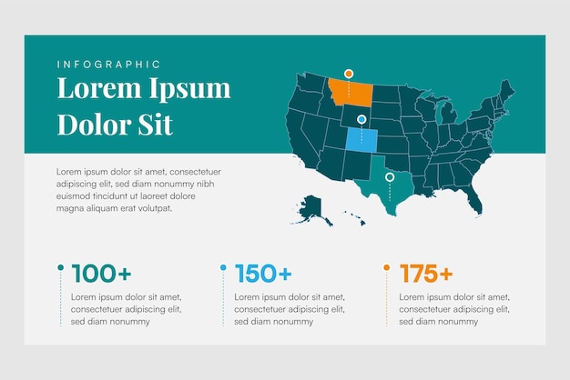 Vector infographic of united states map