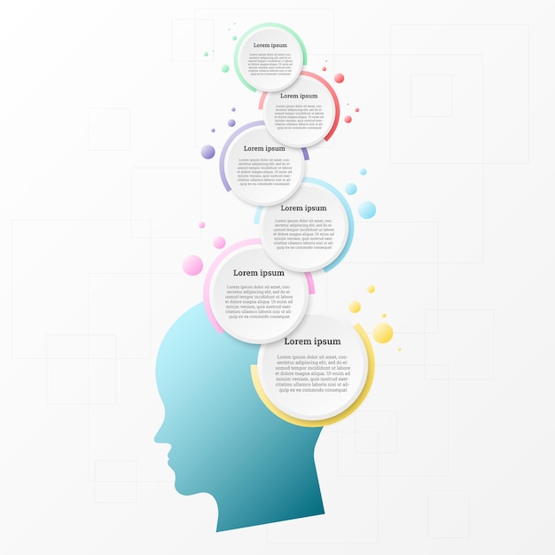 Infographic used to show details in each topic of creativity There are 6 topics in total