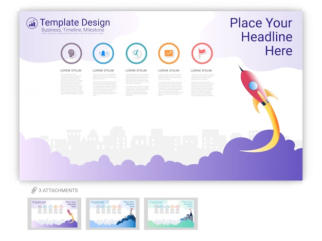 Infographic website template or landing page for web page design