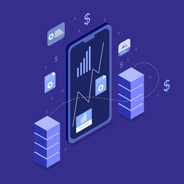 infographic with isometric style for business resources vector design