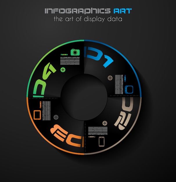 Infographic with tags in circle