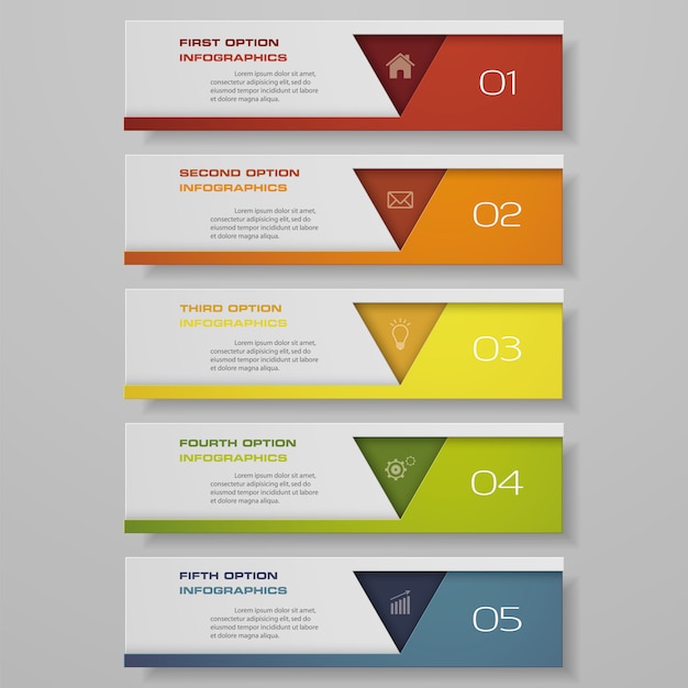 Infographic with vertical banners