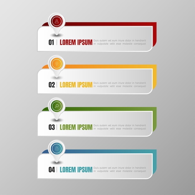  Infographics banners template multicolor vector set and text box for presentation layout.