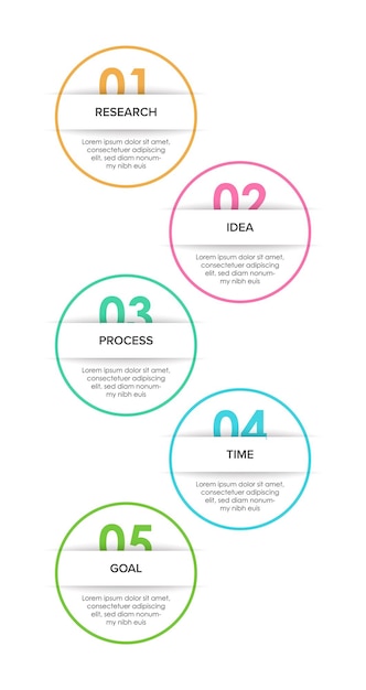 Infographics business concept. Vertical infographic design with icons and 5 options or steps.