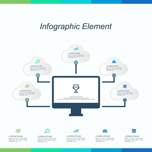 infographics cloud data process chart