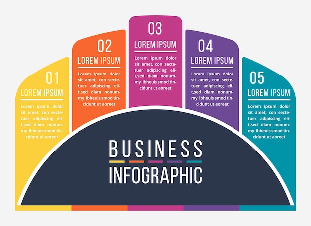 Infographics design 8 steps or options template