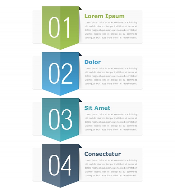 Infographics design elements with place for numbers (steps or options) and text