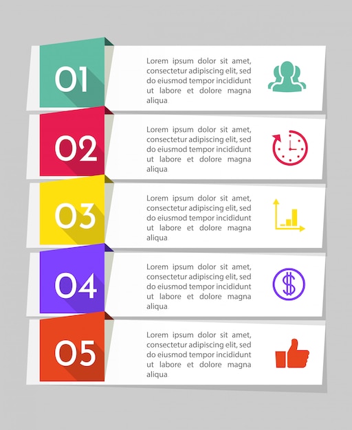 Infographics design and marketing icons. Business concept with 5 options, steps or processes.