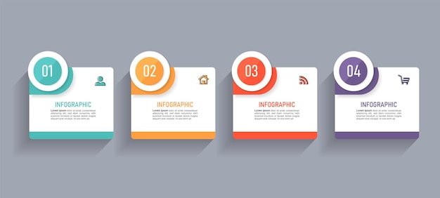 Infographics design with 4 steps.