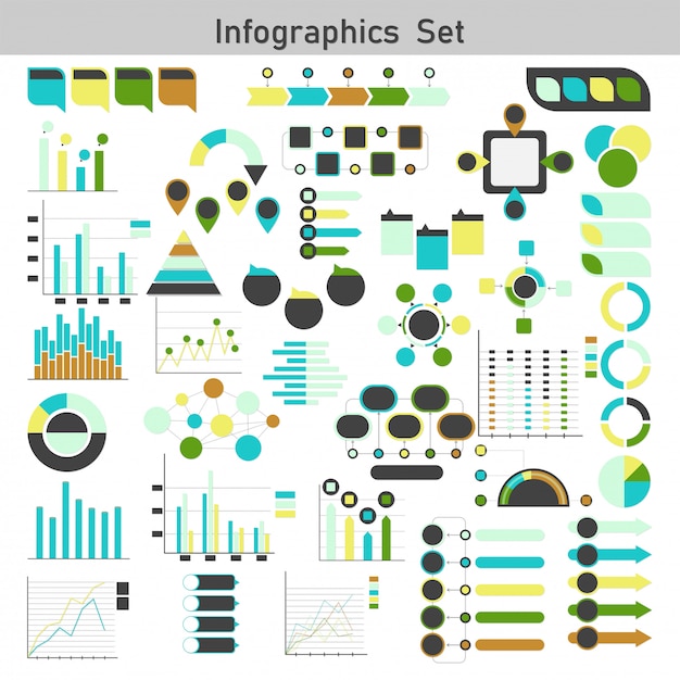 Infographics diagram, chart and graph set.