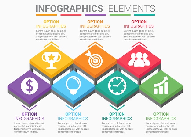 INFOGRAPHICS element abstract isometric successful concept