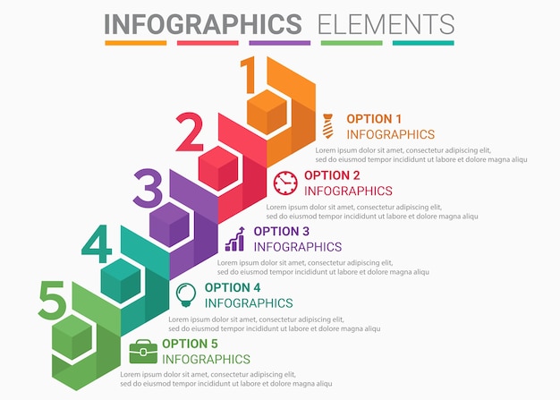 INFOGRAPHICS element abstract the number top five list template