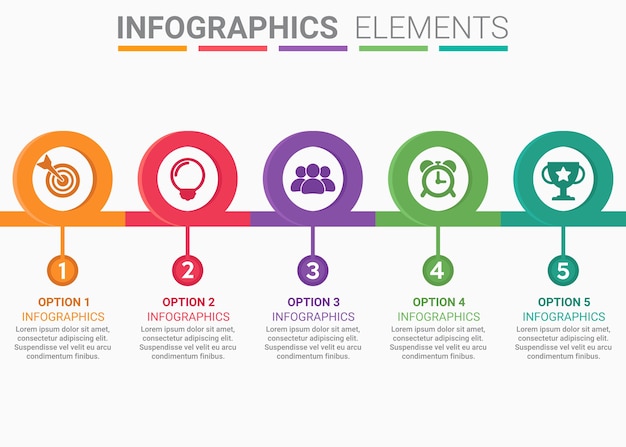 INFOGRAPHICS element abstract the number top five timeline template