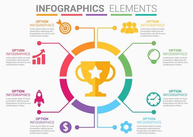 INFOGRAPHICS element abstract round successful event concept