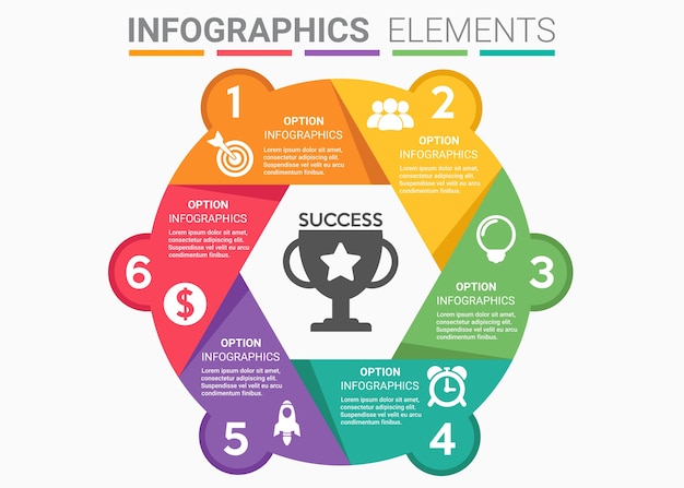 INFOGRAPHICS element abstract round successful event concept