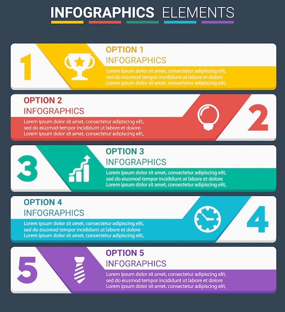 INFOGRAPHICS element design the number top five