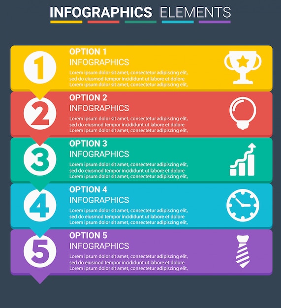 INFOGRAPHICS element design the number top five