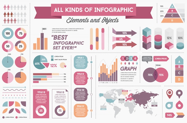 Infographics Elements and Objects Big Huge Set