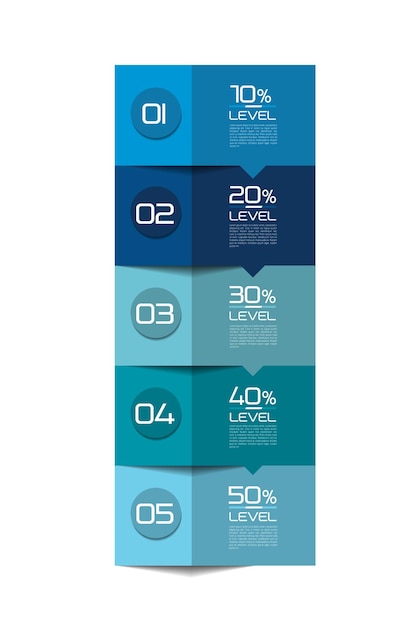 Infographics Elements Square tab flowchart box diagram