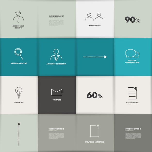 Vector infographics flat box diagram.