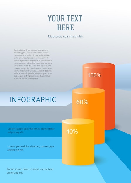 Infographics indicators report A4 page layout