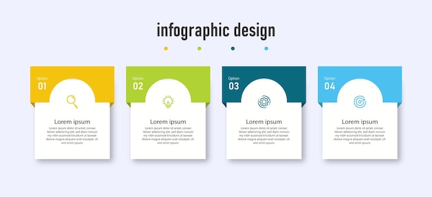 Infographics template timeline with 4 steps options can be used for workflow diagram info chart