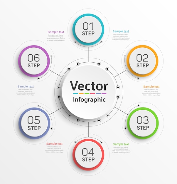 Infographics template with options, steps or processes