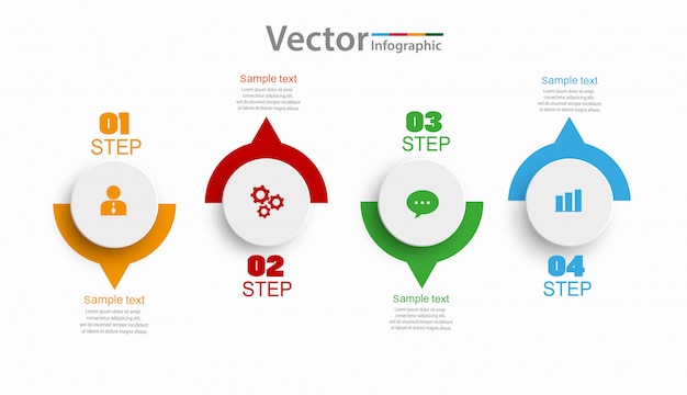 Infographics  template with steps or options