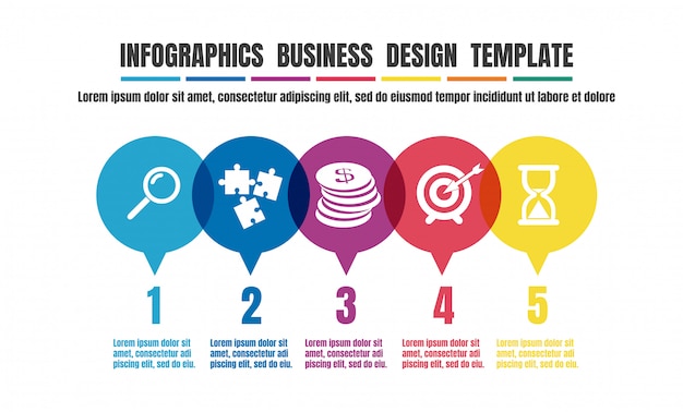 Infographics timeline colorful design template for business