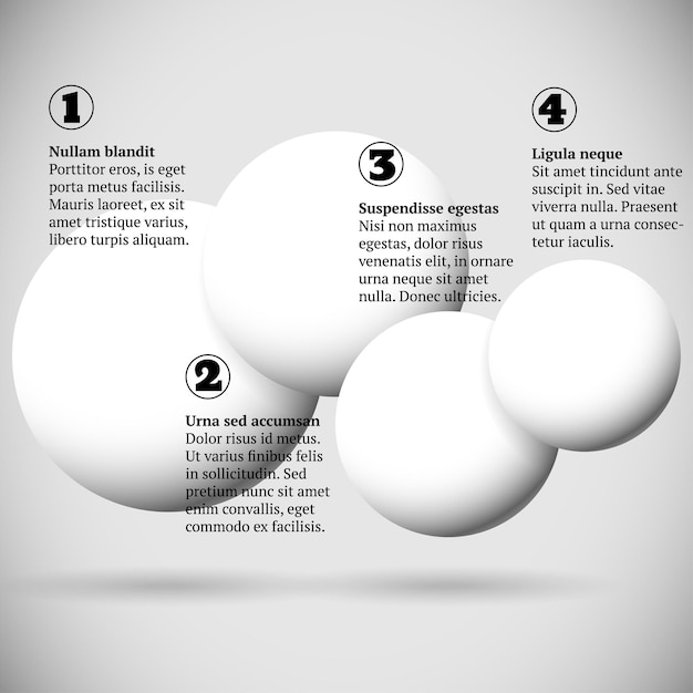 Infographics with group of flying balls