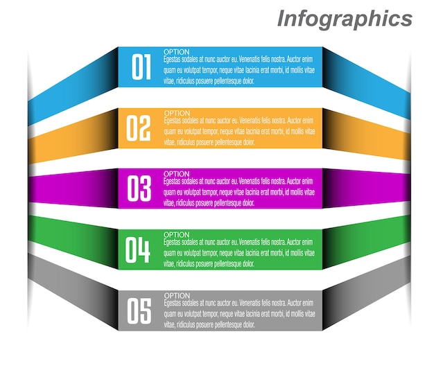 Infographics with steps and options banner for business design and website template