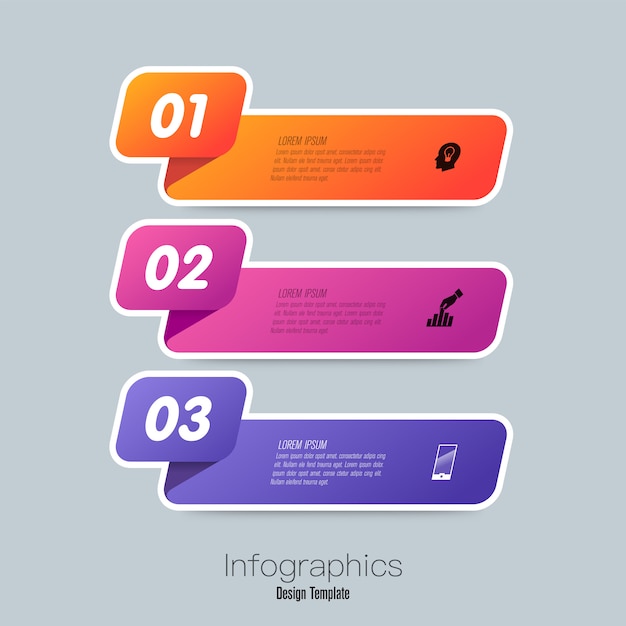 Infographics with steps and options