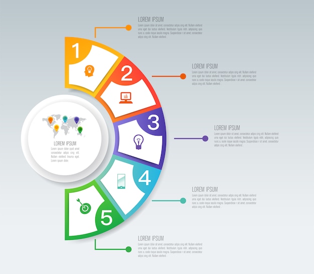 Infographics with steps and options