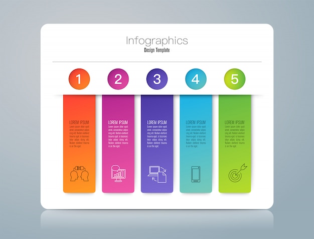 Infographics with steps and options