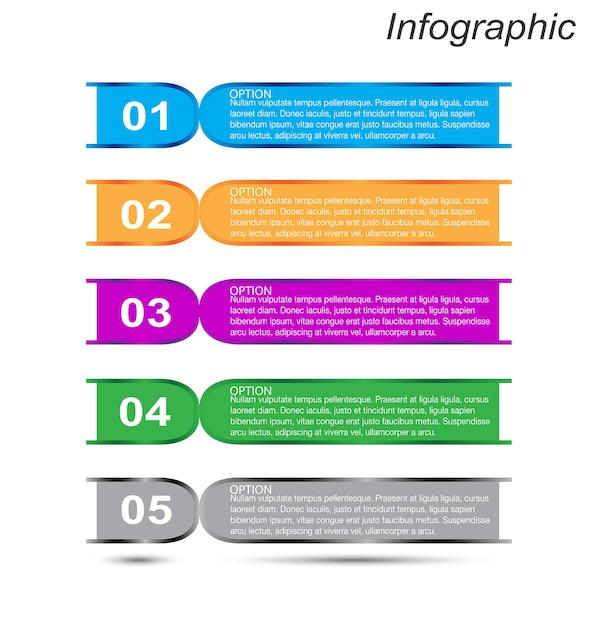 Infographics with steps and options