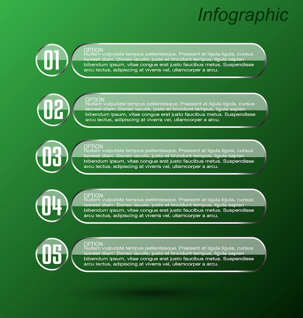 Infographics with steps and options