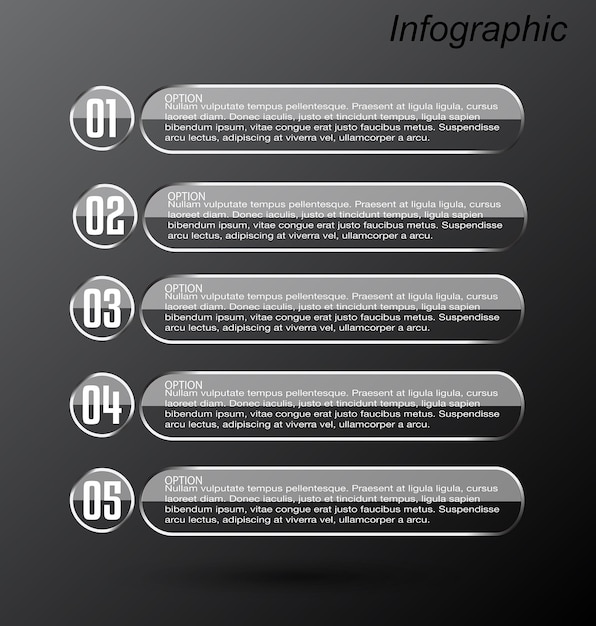 Infographics with steps and options